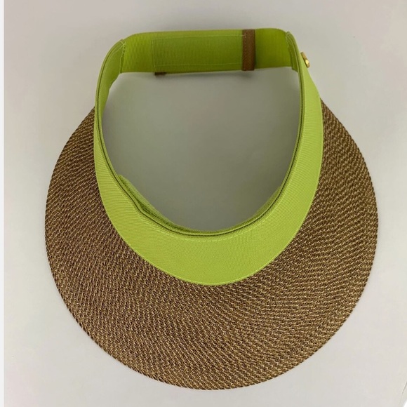 Eric Javits Squishee Straw Champ Womens Visor Lime Green UV Protection Packable - Picture 7 of 13